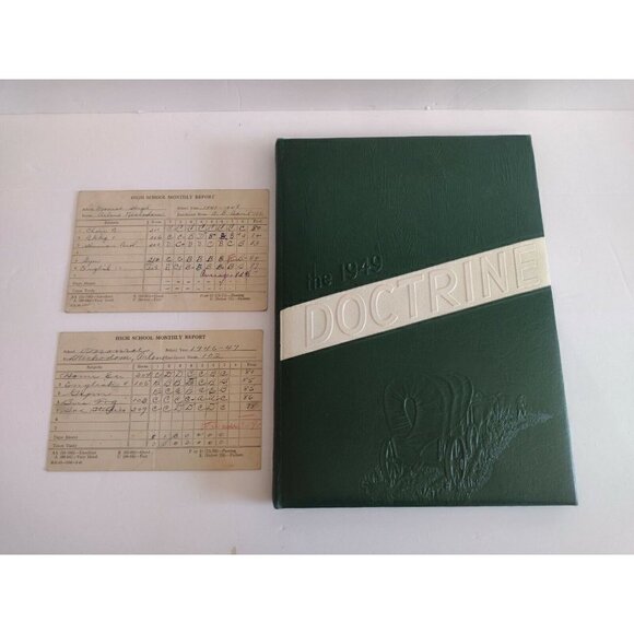 Vintage The 1949 Doctrine Monroe High School Yearbook St Paul MN Grade Cards - Picture 1 of 10